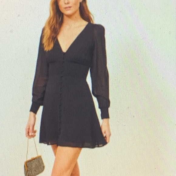 Reformation Alani Black Dress size 0 - Picture 2 of 3